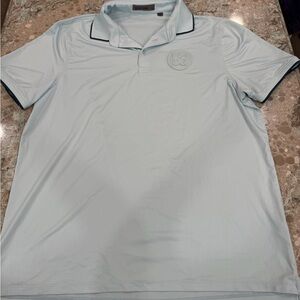 G/FORE Sky Blue Polo Shirt with Navy Trim
